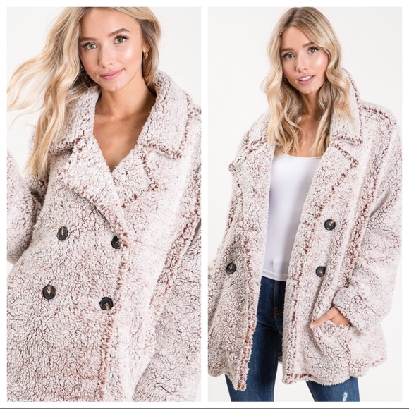 BLACK FRIDAY 🎄Teddy Bear Pea Coat-Mocha - Picture 4 of 8